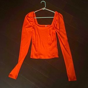 Worn once!! Free People ribbed long sleeve fitted top